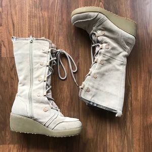 Roxy Timber genuine suede wedge boots